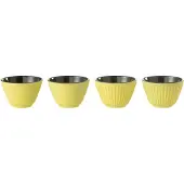 J-Line theemok - metaal - geel - 2 dozen van 2 stuks