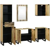 vidaXL Badkamermeubel Set 5 st Naturel Bewerkt hout