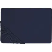 Beliani Hoeslakens, Hoeslaken donkerblauw katoen 160 x 200 cm HOFUF (160 x 200 cm)