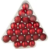 J-Line Kerstbal Rood D 4 Cm 24 Stuks