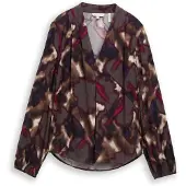 Tom Tailor Blouse bruin / donkerbruin / bessen / wit