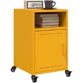 vidaXL Nachtkastjes 2 st 36x39x59 cm staal mosterdgeel