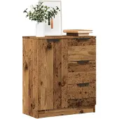 vidaXL Dressoir 60x30x70 cm bewerkt hout oud houtkleurig