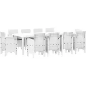 vidaXL Tuinset, 11-delig, wit, polypropyleen