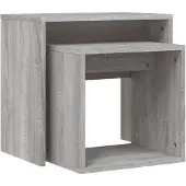 vidaXL 2-delige Tafeltjesset bewerkt hout grijs sonoma eikenkleurig
