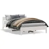 vidaXL Bedframe zonder matras massief grenenhout wit 120x190 cm