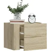vidaXL Nachtkastjes 2 st wandgemonteerd 45x30x35 cm sonoma eikenkleur