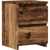 vidaXL Nachtkastje 30x30x40 cm bewerkt hout oud houtkleurig
