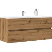 vidaXL Wastafelkast 100x38,5x45 cm bewerkt hout artisanaal eikenkleur