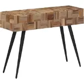 vidaXL Wandtafel 110x34x80 cm massief gerecycled teakhout