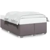 vidaXL Bedframe zonder matras, grijs, 120x190 cm, kunstleer
