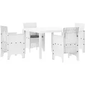 vidaXL Tuinset, 5-delig, wit, polypropyleen
