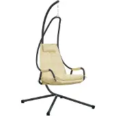 vidaXL Hangende ei-stoel Staal 94 x 107 x 196,5 cm Beige
