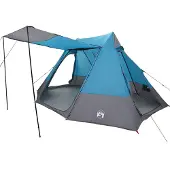 vidaXL Camping Tent met dak met opslag Blauw 482 x 360 x 227 cm taft