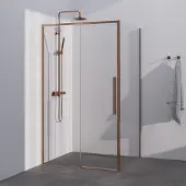 Brauer Season douchecabine met schuifdeur 100x80cm koper