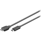 Goobay USB C naar Micro USB kabel | 1 meter | USB 3.0 (100% koper, Zwart)