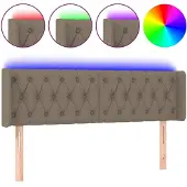 vidaXL Hoofdbord LED 147x16x78/88 cm stof taupe