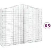 vidaXL Schanskorven 5 st gewelfd 200x30x160/180 cm ijzer