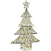 vidaXL Kerstboom 120 LED's Warmwit 150 cm Rattan