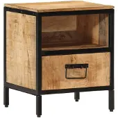 vidaXL Nachtkastje 40x35x50 cm massief mangohout