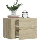 vidaXL Nachtkastje wandgemonteerd 45x30x35 cm sonoma eikenkleurig