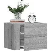 vidaXL Nachtkastjes 2 st wandgemonteerd 45x30x35 cm grijs sonoma eiken