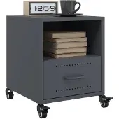 vidaXL Nachtkastjes 2 st 36x39x43,5 cm staal antracietkleurig