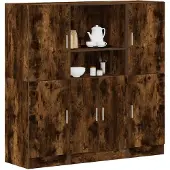 vidaXL 3-delige Keukenkastenset bewerkt hout gerookt eikenkleurig