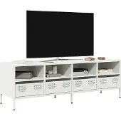vidaXL Tv-meubel 135x39x43,5 cm koudgewalst staal wit