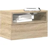 vidaXL Nachtkastjes 2 st wandgemonteerd 45x26x28,5cm sonoma eikenkleur
