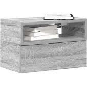 vidaXL Nachtkastje wandgemonteerd 45x26x28,5cm grijs sonoma eikenkleur