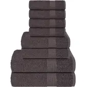 vidaXL 8-delige Handdoekenset FROGN 360 g/m² antraciet