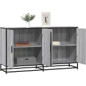 vidaXL Dressoir, grijs Sonoma, 134x35x76 cm, houtvezel
