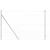 vidaXL Gelast Draadhek met Betonnen Basis 25 x 1,6 m Zilverkleurig