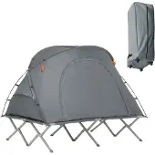 SoBuy Kampeertent - OGS60-L-HG - 2-Persoons - Opvouwbaar - Incl. Bed - 194 x 145 x 157 cm - Grijs