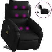 vidaXL Sta-op-massagestoel elektrisch kunstleer zwart