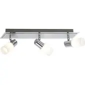 TRIO LED plafondspot Series 8214 Beam 3-lichts metaalgrijs met chroom