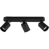 TRIO Zwarte plafondlamp Pago met 3 spots