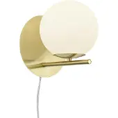 TRIO muur licht Pure goud met wit glas