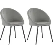 Happy Garden Set van 2 vintage DIANE grijs fluwelen stoelen