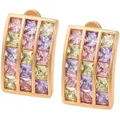 Faina Oorbellen goud / appel / lavendel / rosa