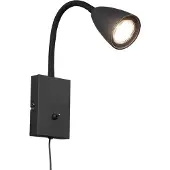 TRIO LED Klemlamp GU10 | Wanda | Rond | Zwart | IP20 | Schakelaar | Lighting