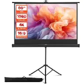 Vevor Projectiescherm met Statief - 60 inch HD 4K - 16:9 Projectorscherm - Beamer Scherm met Draagtas - voor Thuisbioscoop / Vergaderruimte