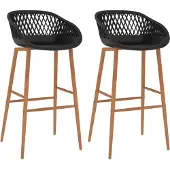 vidaXL Barkruk, 2 stuks, zwart