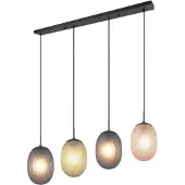 TRIO Glazen hanglamp Facette, dimbaar, multicolor, Woon-/ Eetkamer, Glas, Modern, hanglamp