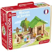 Jeujura House and Garden Construction Set - - Natural Wood - 135 Pieces
