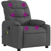 vidaXL Massagestoel in donkergrijze stof
