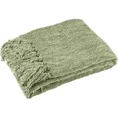 J-Line Blanket chenille polyester moss green
