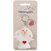 Nici Sleutelhanger Hart Junior 7 Cm Pluche/polyester Wit/roze