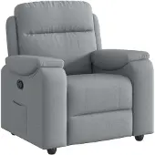 vidaXL Fauteuil verstelbaar stof lichtgrijs